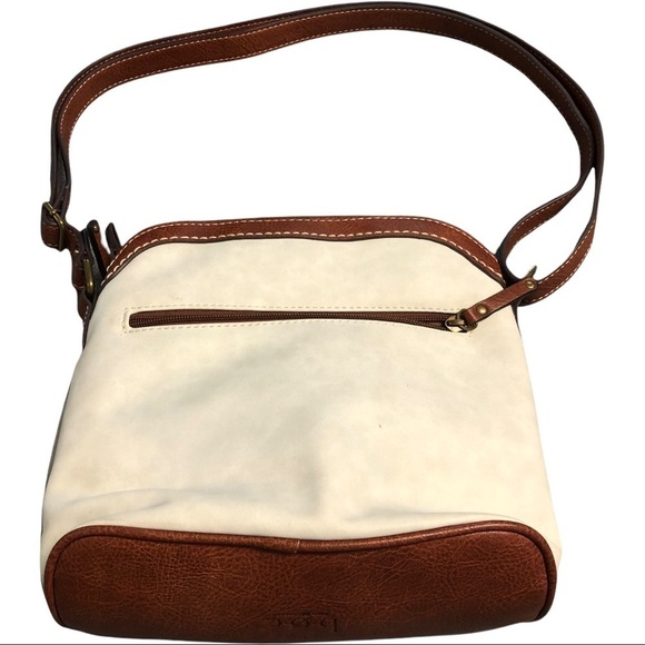 b.o.c. Gray, Cream, & Brown Crossbody / Shoulder Purse, Multiple Pockets - Picture 2 of 6